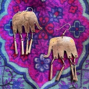 Vintage Indian Elephant Earrings